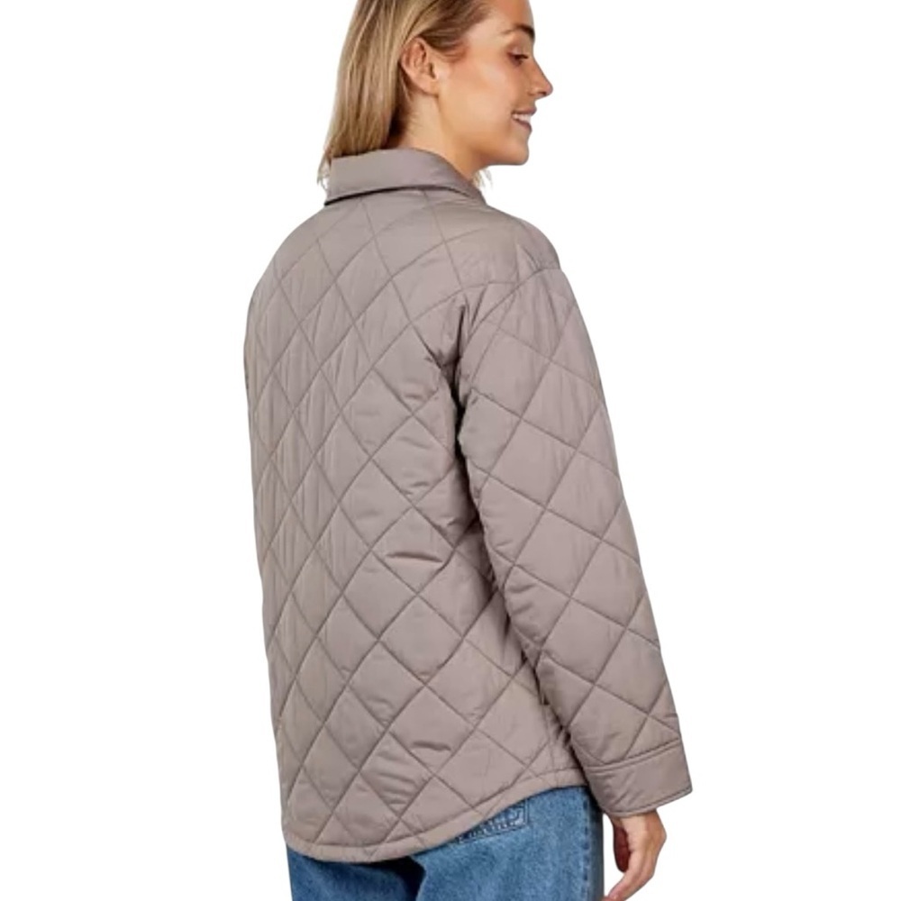 Free Country trailblazer Quilted Utility Shacket Jacket Taupe size small - Picture 3 of 11